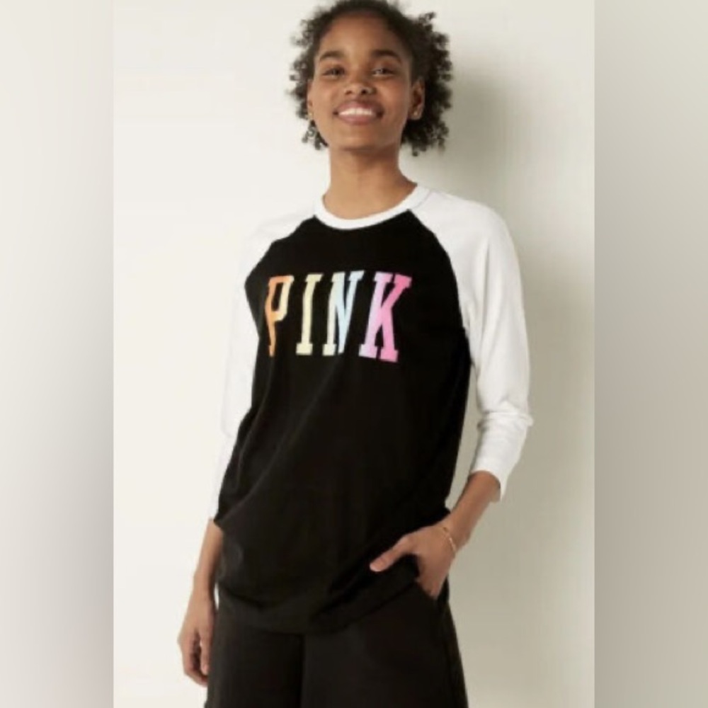 NWT VS Pink Campus Baseball Tee sz XXL